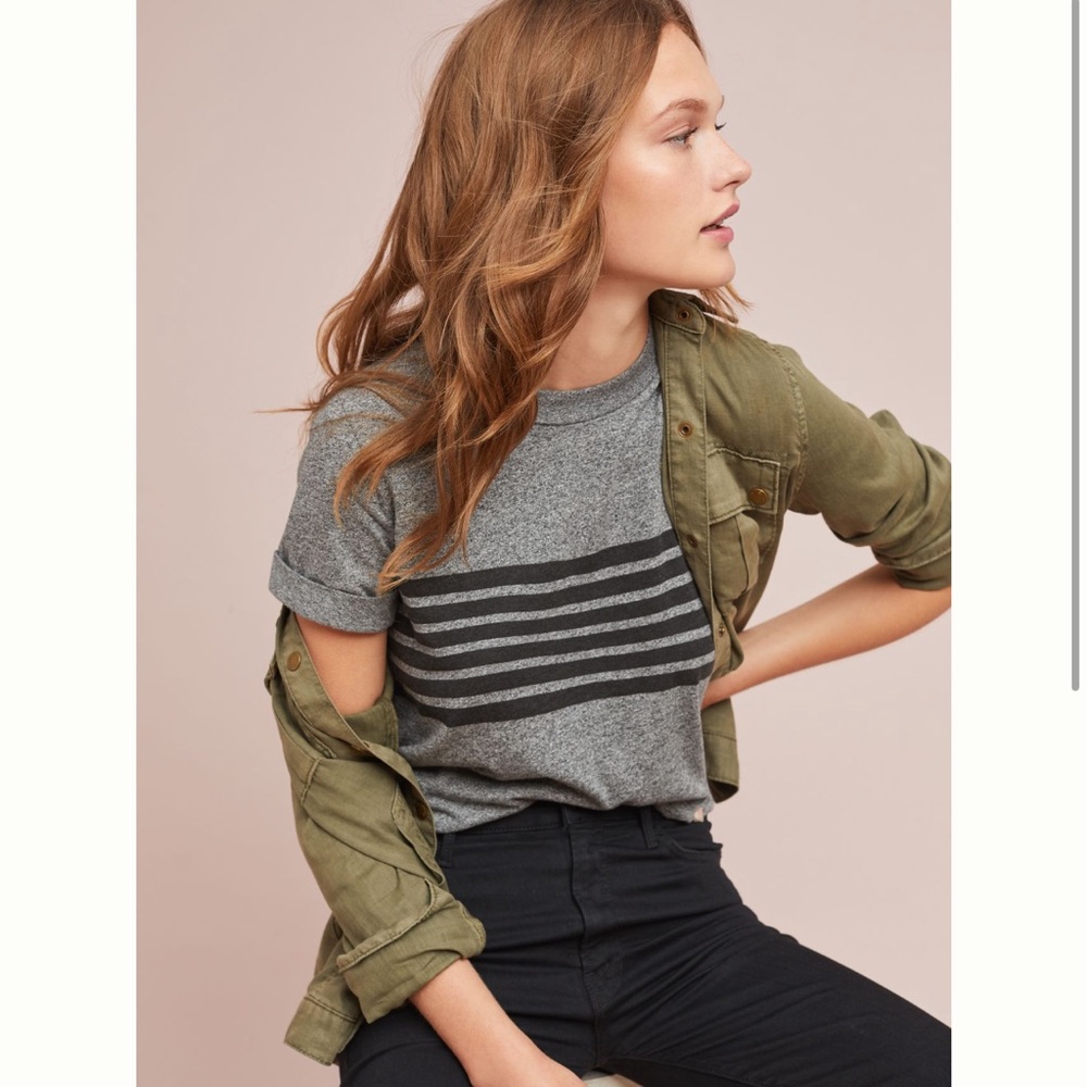 ANTHROPOLOGIE l Sol Angeles l Tonal Striped Tee